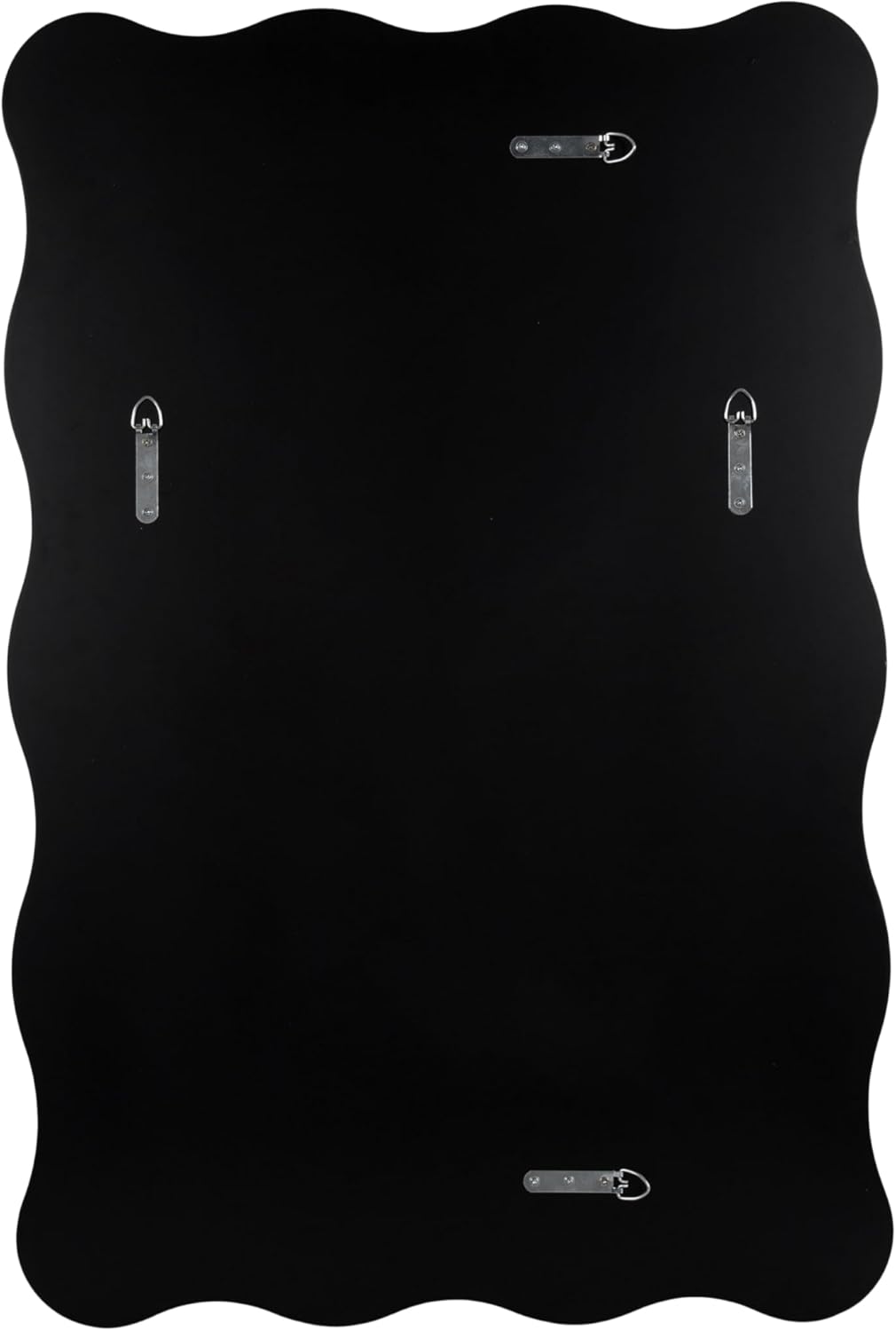 Kate and Laurel Viona Modern Scalloped Rectangle Mirror; 24 x 36; Navy Blue; Decorative Bathroom Mirror for Over Sink with Unique Rippled Edge for Wavy Wall Decor Accent