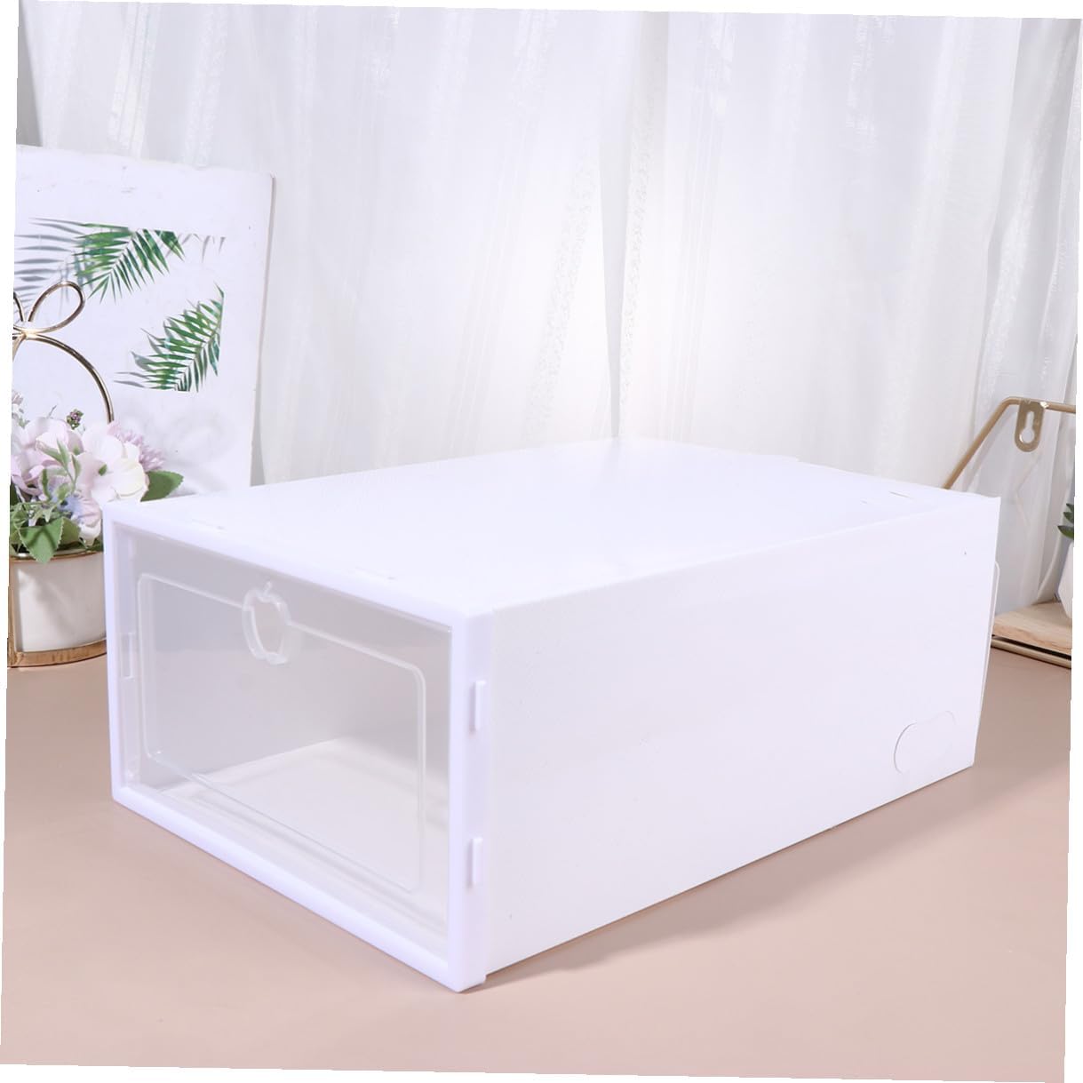 Gadpiparty 6pcs Shoe Box Storage Organizer Thickened Drawer-type Stackable Shoe Holder for High Heels Sneakers Slippers Boots Protective and Space-saving Storage for Closet and Entryway