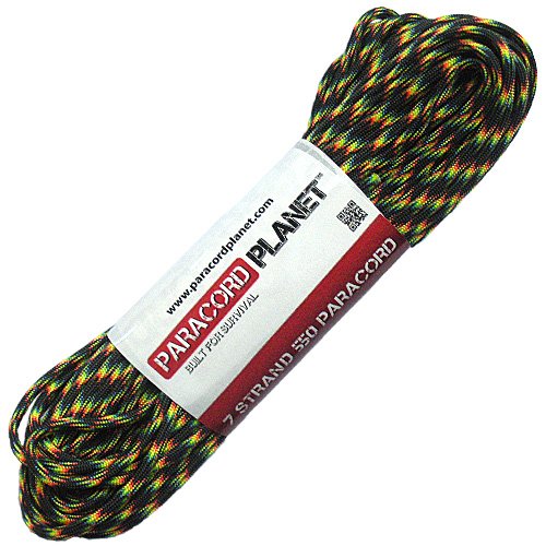 Paracord Planet 550lb Paracord – 7 Strand Type III Tactical Parachute Cord for Hiking and Camping