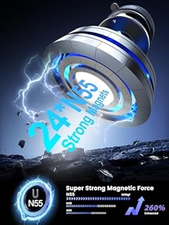 snanlen Upgraded 360° Nano Gel Vacuum Magnetic Phone Holder, Car Phone Holder for Magsafe[108+LBS Strongest Suction & 3000gf Strongest Magnetic], Suction Cup Phone Mount for Car/for iPhone 17 Pro Max