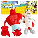 design LAB, Inc. Spongebob Squarepants Official Merchandise Squeaky Plush Dog Toys | 2-Pack Larry & Sandy Dog Toy with Squeaker and Tug Rope | Spongebob Squarepants Toys for Dogs