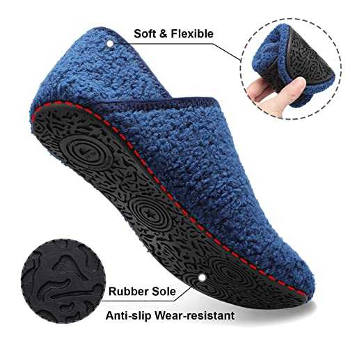 Image of Fires Womens Mens Slippers with Rubber Sole Soft-Lightweight House Slipper Socks Around House Shoes Non Slip Indoor /Outdoor