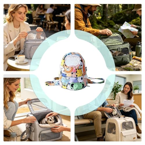 Bolsa de transporte para hámster y mascotas pequeñas en formato de viaje compacto 7