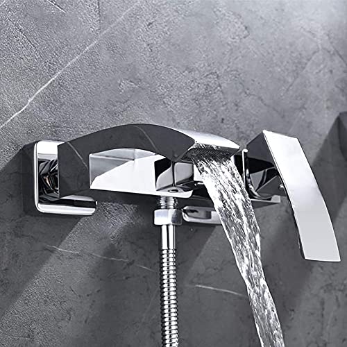 Robinet de baignoire cascade mitigeur mural eau chaude froide avec douchette