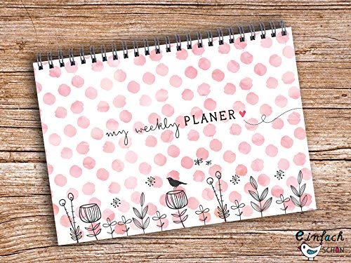 My weekly Planer rosa Ringblock A5 Wochenkalender Block Planer Cover