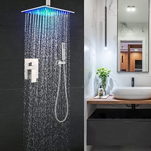 Pomme de douche lumineuse et robinet de douche à pluie pour une diffusion d'eau parfaite - 2
