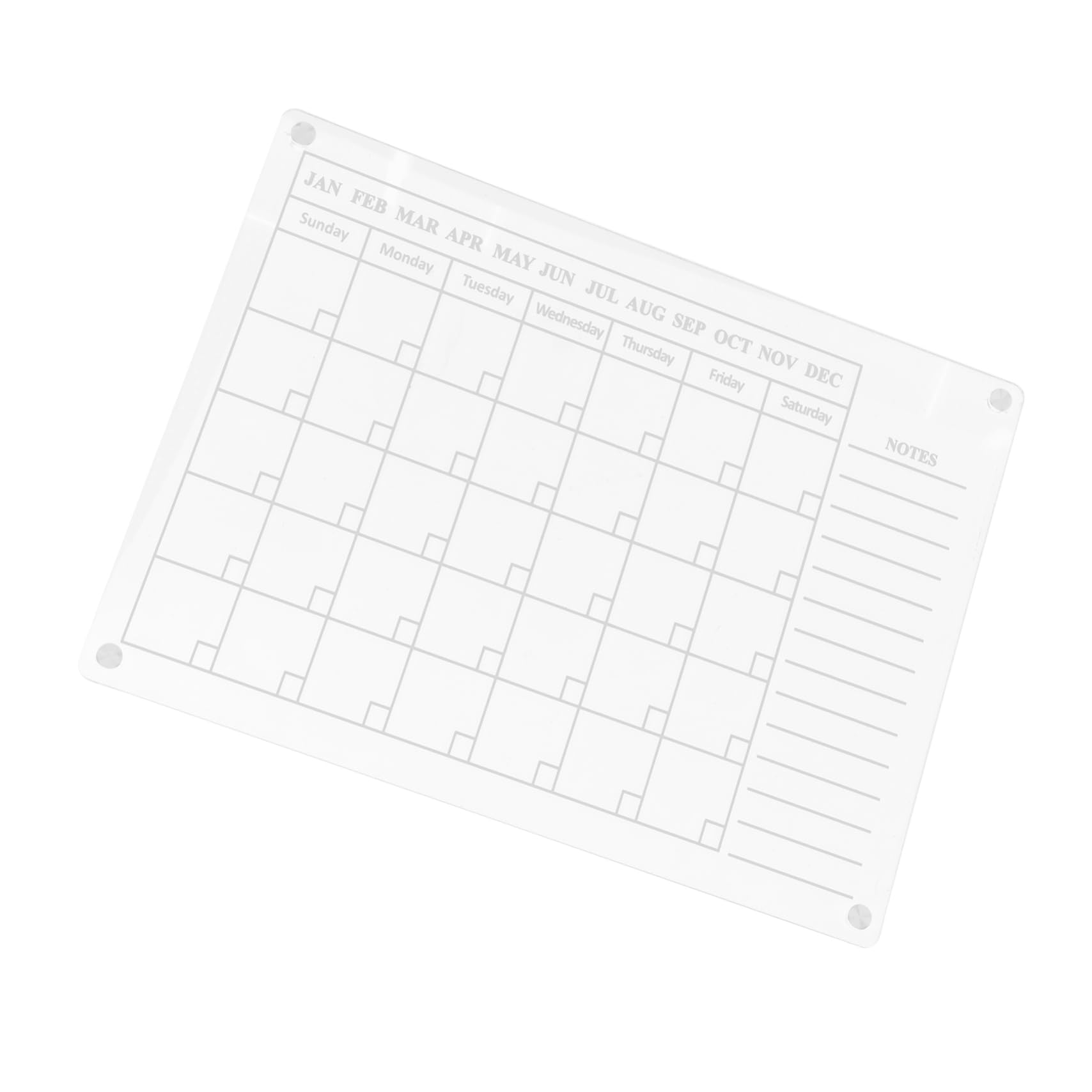 TEHAUX Tableau Blanc Magnétique Acrylique Réutilisable Effaçable pour Bureau Calendrier Familial Aimanté pour Organisation et Planification Quotidienne