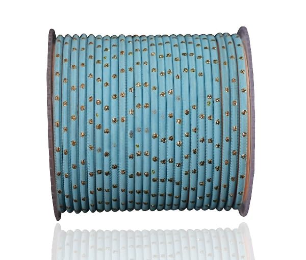 The Golden Cascade Surf Dot Design Bangles for Women | Metal Chudi for Ladies | Fancy Bangles for Wedding Occasions (Pack of 24) (Medium 2.6) (B09TW8M8B9) Amazon Price History, Amazon Price Tracker