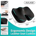 Luxury Seat Cushion, 4 Inch Extra Thick Memory Foam for Pressure Relief, Sciatica, Tailbone Pain & Back Pain Relief, Multi-Use for Bleachers, Car, Gaming, Office Chair (Black) - Image 2