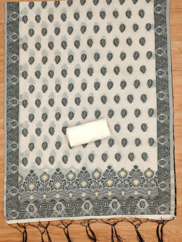 Image of Handloom Banarasi Cotton Unstitched Salwar Suit with Dupatta, 50 Inch Length, Women's Unstitched Salwar Suit Dress Material with Dupatta, Unstitched Salwar Suit Set