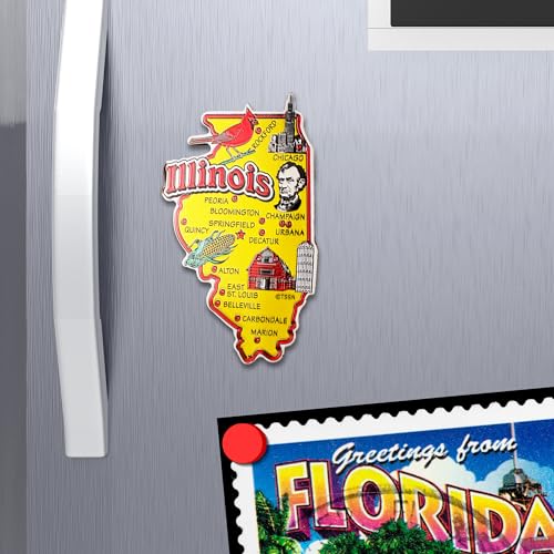 Imán Decorativo Estado Illinois 2.6x4.4 pulgadas miniatura 5