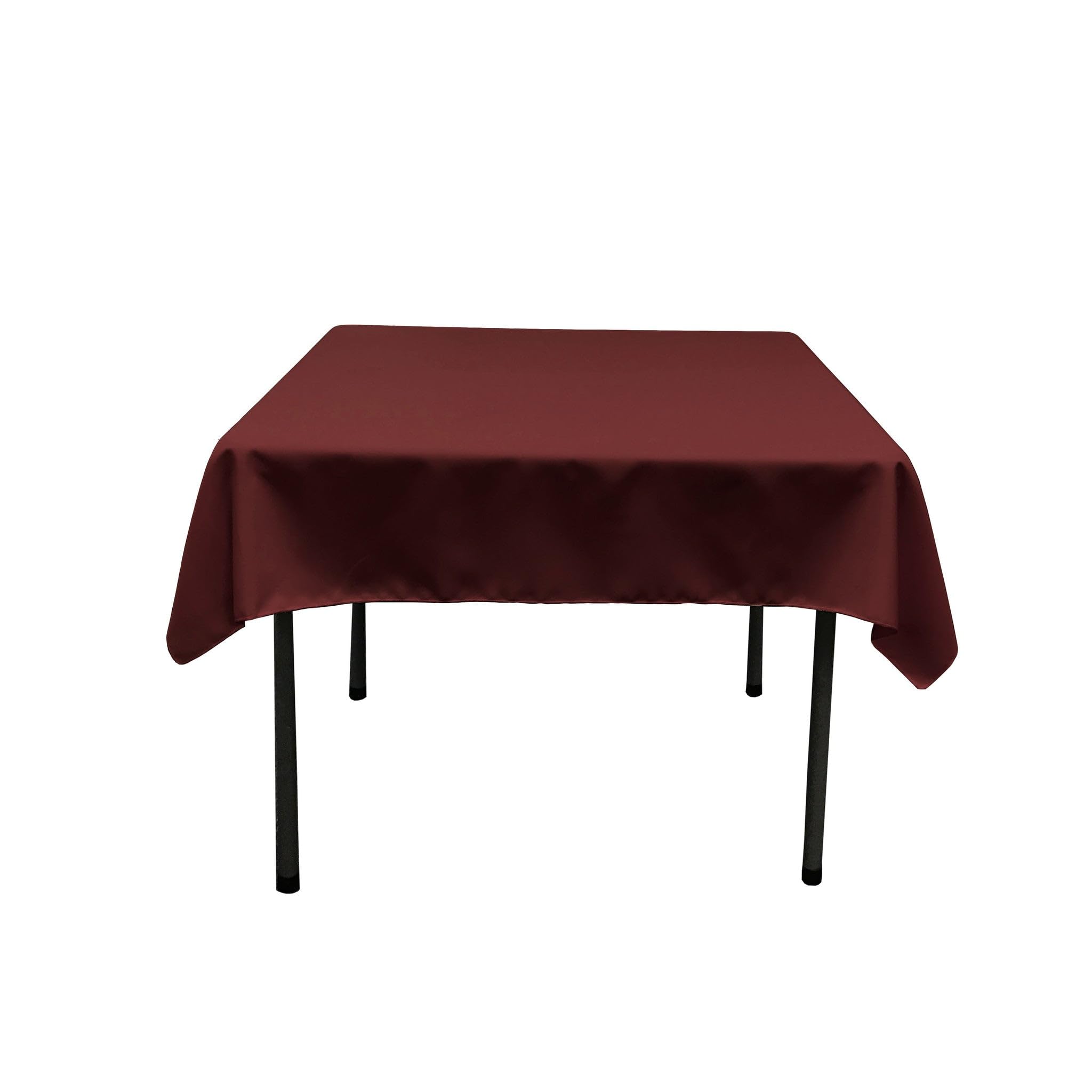 LA Linen Polyester Poplin Tablecloth, 58 by 58-Inch, Burgundy