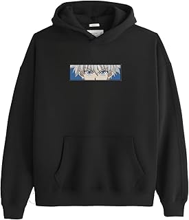 سويت شيرت بغطاء للراس مطرز بتصميم انيمي هانتر كيلوا جون كورابيكا هيسوكا، شنطة كبيرة الحجم - انمي هانتر كيلوا هيسوكا وفر سايز او هودي او توتي باج 37