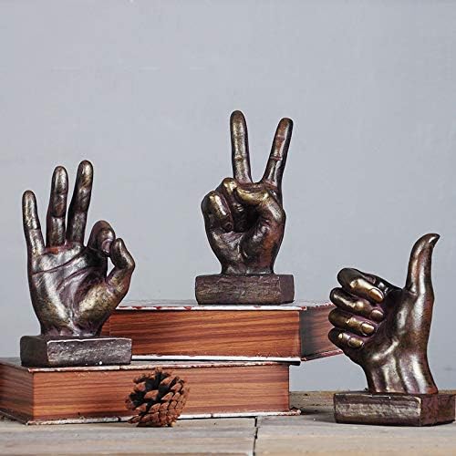 Estatua Decorativa de Mano Thumbs-up Dorado 6 pulgadas miniatura 5