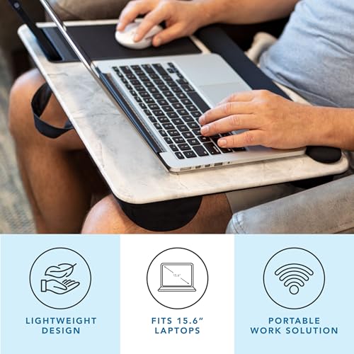 image for LAPGEAR Home Office Pro Lap Desk with Wrist Rest, Mouse Pad, and Phone