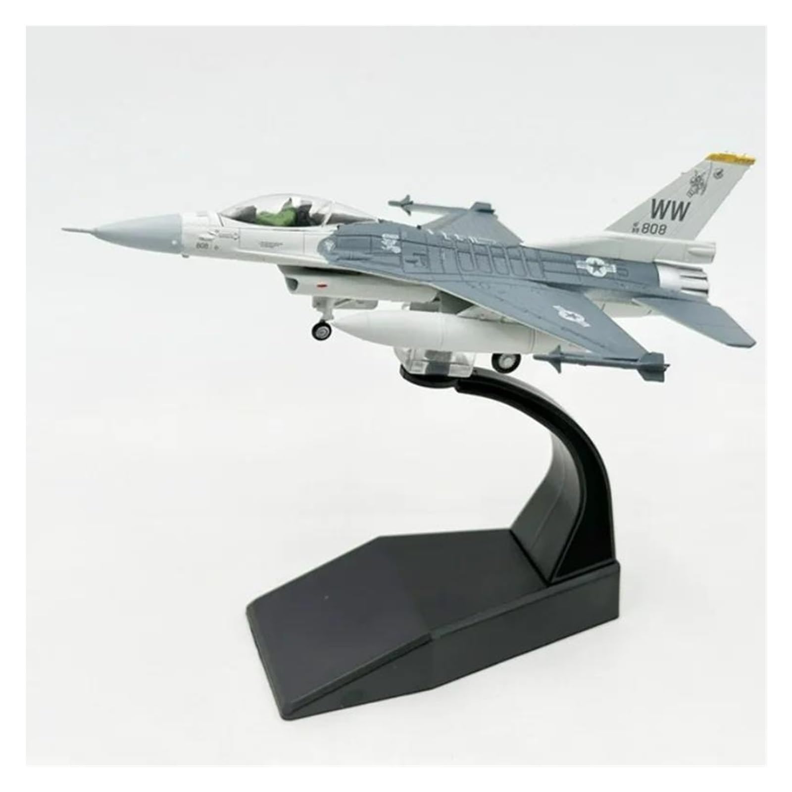 ZXLIHS Samolot w skali 1:100 Do samolotów myśliwskich F-16 USAF Odlew metalowy Model samolotu na poziomie kolekcjonerskim Dekoracyjny gabinet Nadaje się do dawania prezentów