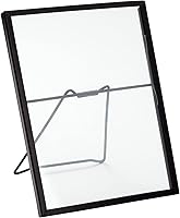 Vista 4 de Juvale Marcos de fotos de vidrio flotante para boda, paquete de 8, negro, 6.9 x 8.9 pulgadas, para fotos de 5 x 7 pulgadas, marcos de fotos