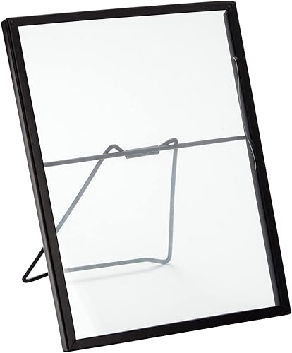 Miniatura 4 de Juvale Marcos de fotos de vidrio flotante para boda, paquete de 8, negro, 6.9 x 8.9 pulgadas, para fotos de 5 x 7 pulgadas, marcos de fotos