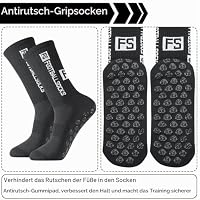 Apricitie 5 Paare Fußball Socken, 39-46 Fußballsocken Anti Rutsch, Schwarz – Ansicht 4