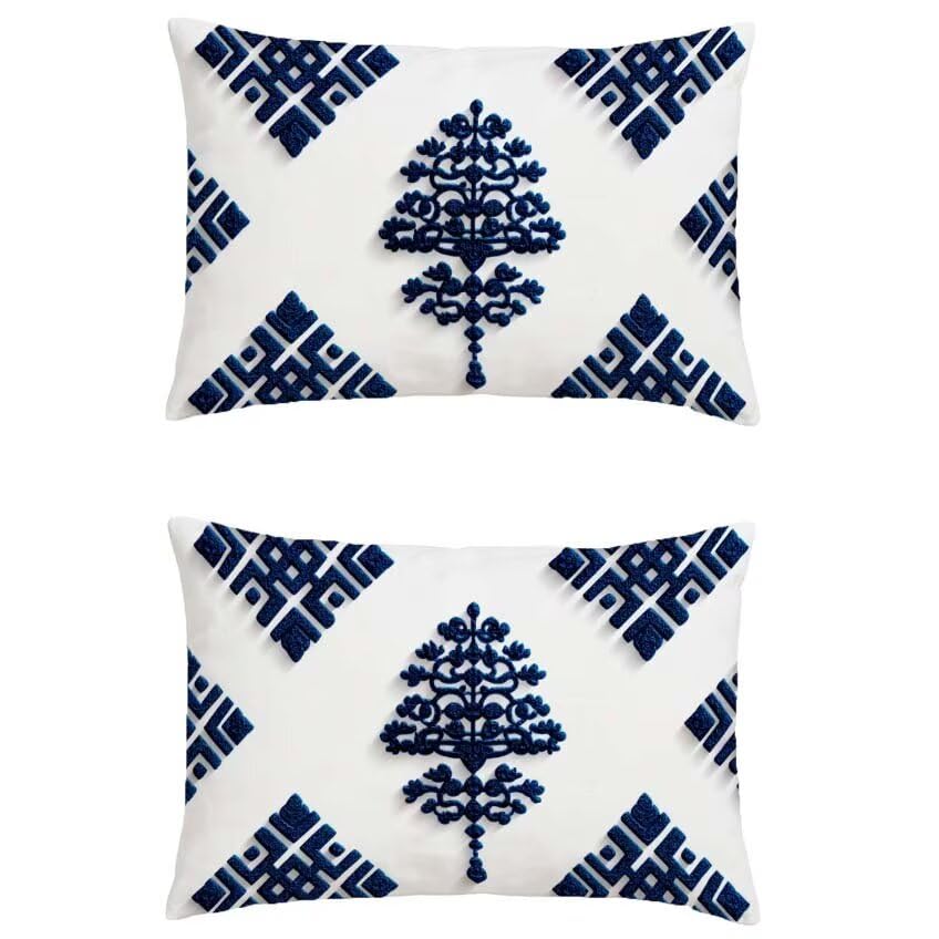 Housse de coussin bohémie 50x90cm en lin violet imperméable pour votre salon de jardin d'extérieur