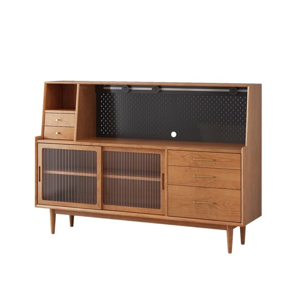 Sideboard-Buffetschrank Lagerschränke aus Massivholz, Küchendekorationsschränke, chinesische Kaffeebarschränke, Haushaltsteeschränke Küchenbuffet-Aufbewahrungsschrank(B)