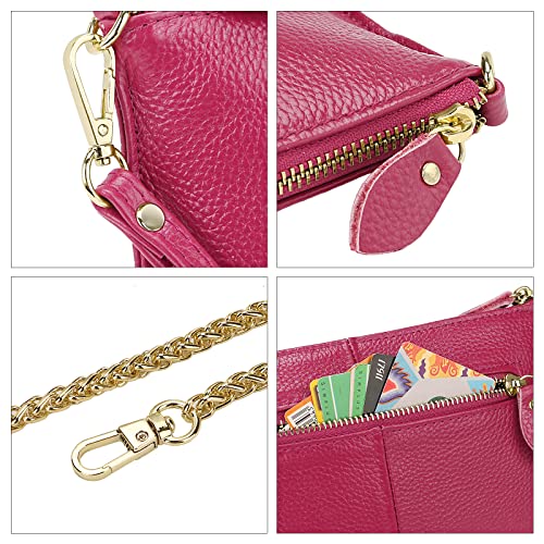 Image of Uromee Genuine Leather Wristlet Wallet Clutch Purses with Detachable Chain