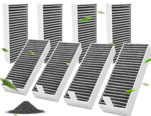 Activated Carbon Filter for Cooker Hood 8 Pieces for Bosch HEZ9VRUD0 17004811/ Neff Z821VR0 17004806/Siemens HZ9VRCR0 17004796,195x75x35 mm | Clean Air Recirculation Replacement Filter