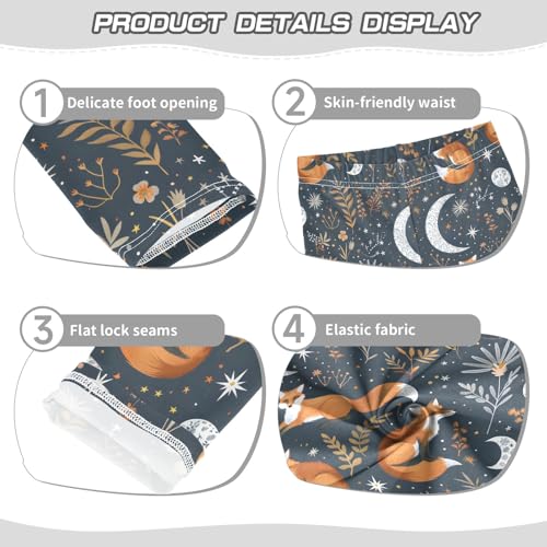 Fox and Astrology Moon Girls Leggings Athletic Pants Tights Stretch Bottom3
