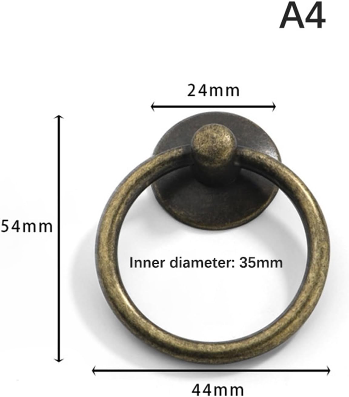 Drawer Ring Pull Handles, Drawer Ring Pull Handles Cabinet Knobs Zinc Alloy Multicolor 52mm x 43mm Pack of 20 Pcs(A4)