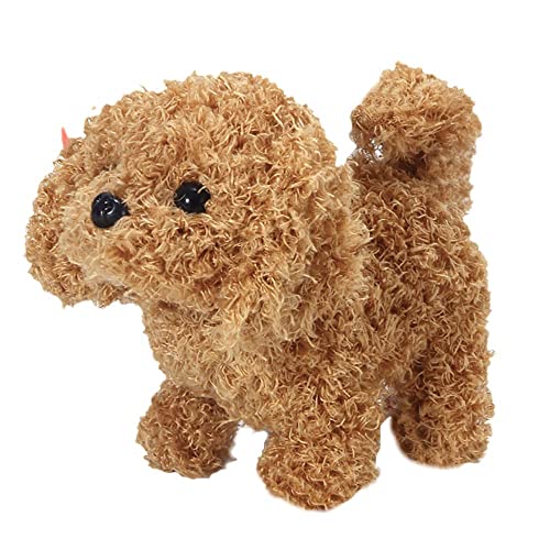 Elektronische Haustiere Hund, Kids Walking und Bellen Plüschhund Toy Pet Interaktives Spielzeug Haustier Hund Tiere Realistisches Geburtstagsgeschenk (Teddy) Cover