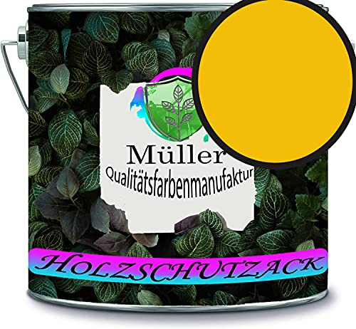 Müller - Vernice protettiva per legno, resistente alle intemperie, protezione a lungo termine dagli agenti atmosferici, colore protettivo per legno RAL 1023, colore: giallo traffico
