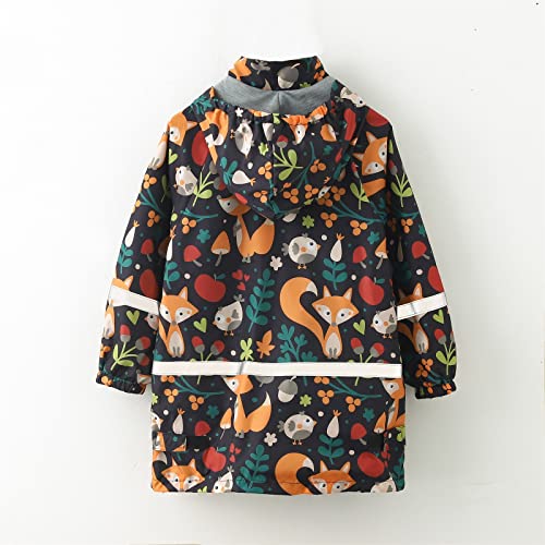 Girls Boys Water-Proof Hooded Raincoat Rain Jacket Windproof Lightweight Outwear Trench Coat Reusable Rain Jacket4