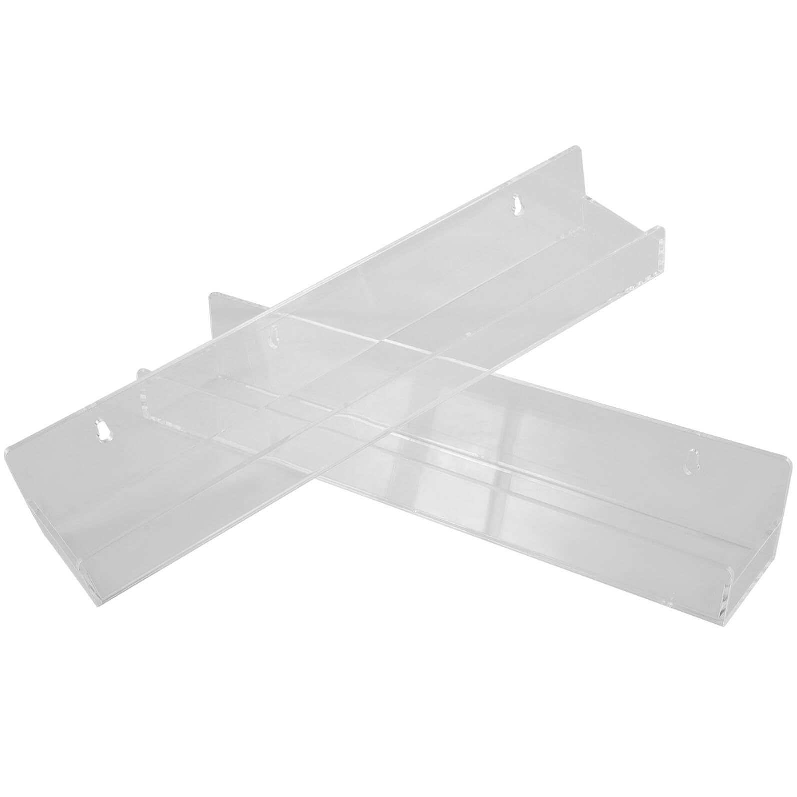 POPETPOP Soportes de Almacenamiento para Especias de Acrílico Transparente, Estantes Flotantes para Pared, Organizador de Condimentos para Cocina y Baño, 2 Unidades, Montaje Fácil