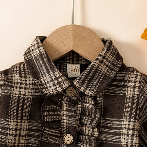 Viworld Baby Girl Clothes Toddler Girl Plaid Dress Long Sleeve Ruffle Casual Dresses Princess Fall Winter Outfits(Brown,2-3T) #TOP1