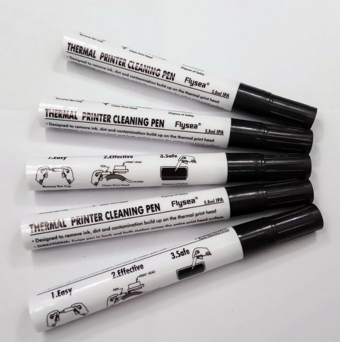 Image of Thermal Printer Cleaning Pen for All Thermal Printers,Printer Printhead Cleaning Pen Cleaning Kit, Label Bar Code Printer Cleaning Pen for Card Printer Thermal Printer,Pack of 5