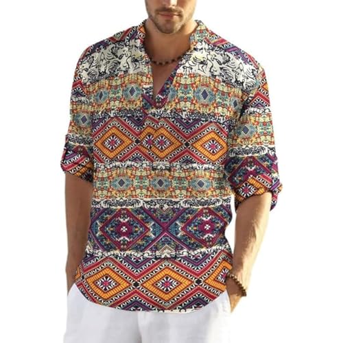 Image of Bellstone Men's Cotton Blend Solid Regular Fit Full Sleeve Short Kurta | Men's Trendy Short Kurta | Stylish Casual Lightweight Summer Kurta for Daily and Occasion Use