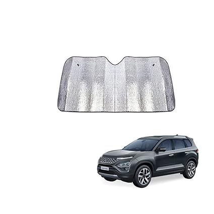 Car Windshield Silver Parking Foldable Sunshade for Heat Protection Useful on Front and Rear Windshield Glass Suitable for Tata Safari 2021