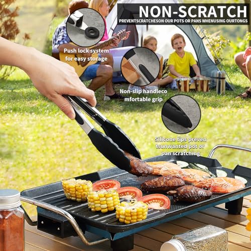 Evanda Camping Kitchen Cooking Utensil Set 10 Piece, Stainless Steel Outdoor Cooking and Grilling Utensil Organizer Travel Set Perfect for Travel, Camping, RVs, BBQs, Picnics, Parties and More - Image 5
