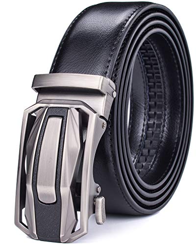 Image of Beltox Men Leather Belt w Slide Ratchet Interchangeable Buckle