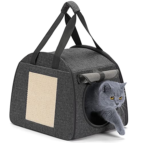 PET Cat Carrier with Scratching Board, Dog Carrier Pet Carrier for Small Medium Cats Dogs Puppies of 20 Lbs, Airline Approved Soft Sided Pet Travel Carrier, Dog Carriers for Small Dogs