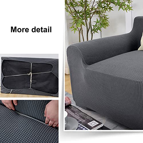 Housse de canapé 4 places jacquard extensible kaki de qualité supérieure