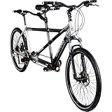 Galano Tandem Fahrrad 26 Zoll Mountainbike Nashville 24Gang MTB Hardtail Fahrrad (schwarz/grau, 53/46 cm)