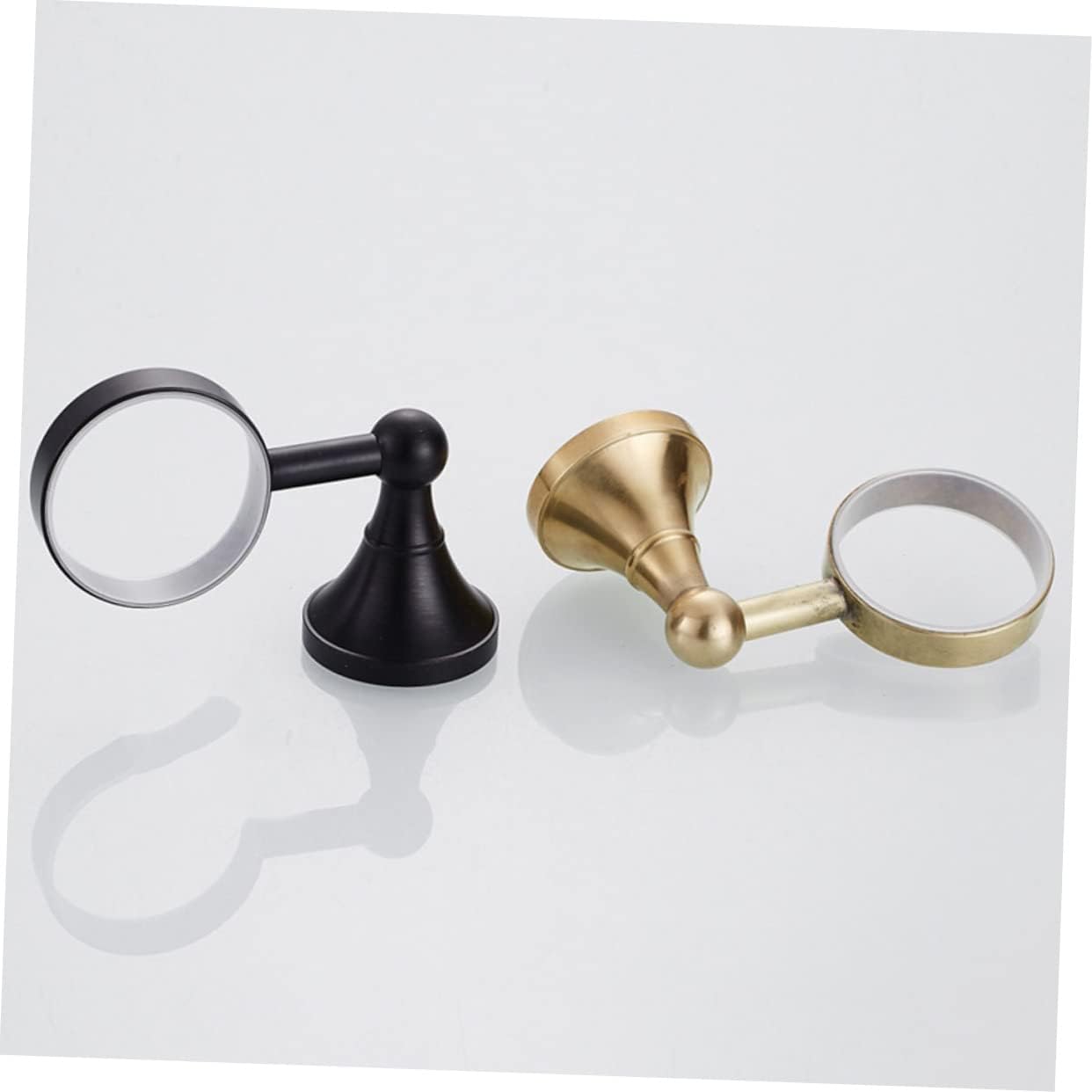 Elegant Copper Toothbrush Holder Wall-Mounted Single Cup Rack Copper Ceramic Bathroom Storage Rack Black