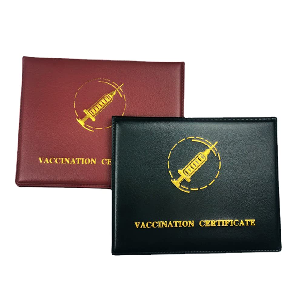 Buy TOFBS 2 PCs 3x4 CDC Vaccine Card Protector 4x3 PU Leather Vaccine