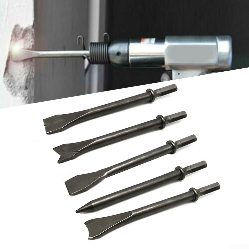 Cincel de martillo neumático de vástago hexagonal para pelar azulejos y romper juntas oxidadas en sistemas mecánicos (cincel puntiagudo)