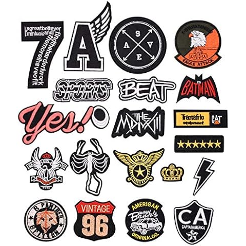 CYWQ 20 Pieces Iron-on Patches for Embroidered Patch DIY Patches Sewing Patches Applications for Jackets Jeans Backpacks T-Shirts Cover