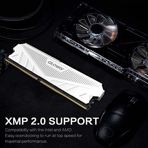 Gloway Kit de memória de alumínio para Desktop Compter DDR4 Ram 16GB (2 x 8GB) 3200MHz (PC4-25600) C