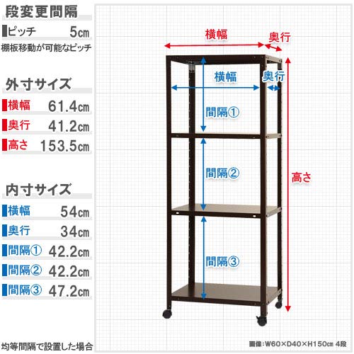 Amazon｜スチールラックのキタジマ スマートラック キャスター付 NSTRK