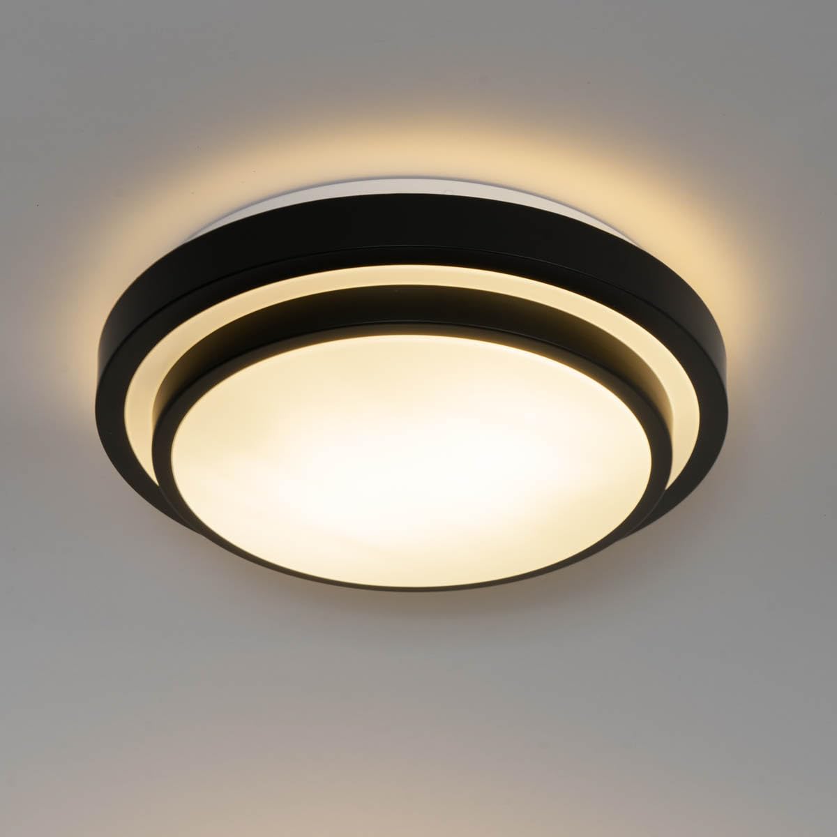 Qazqa walden - Lampada da soffitto Moderno - 2 luce - Ø 35 cm - Nero - Moderno - Illuminazione esterna