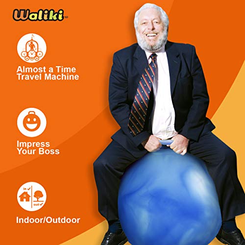 Waliki Adult Size Hopper Ball | Jumping Ball | Hopping Ball | Bouncy Ball With Handles | Blue 29” #TOP1